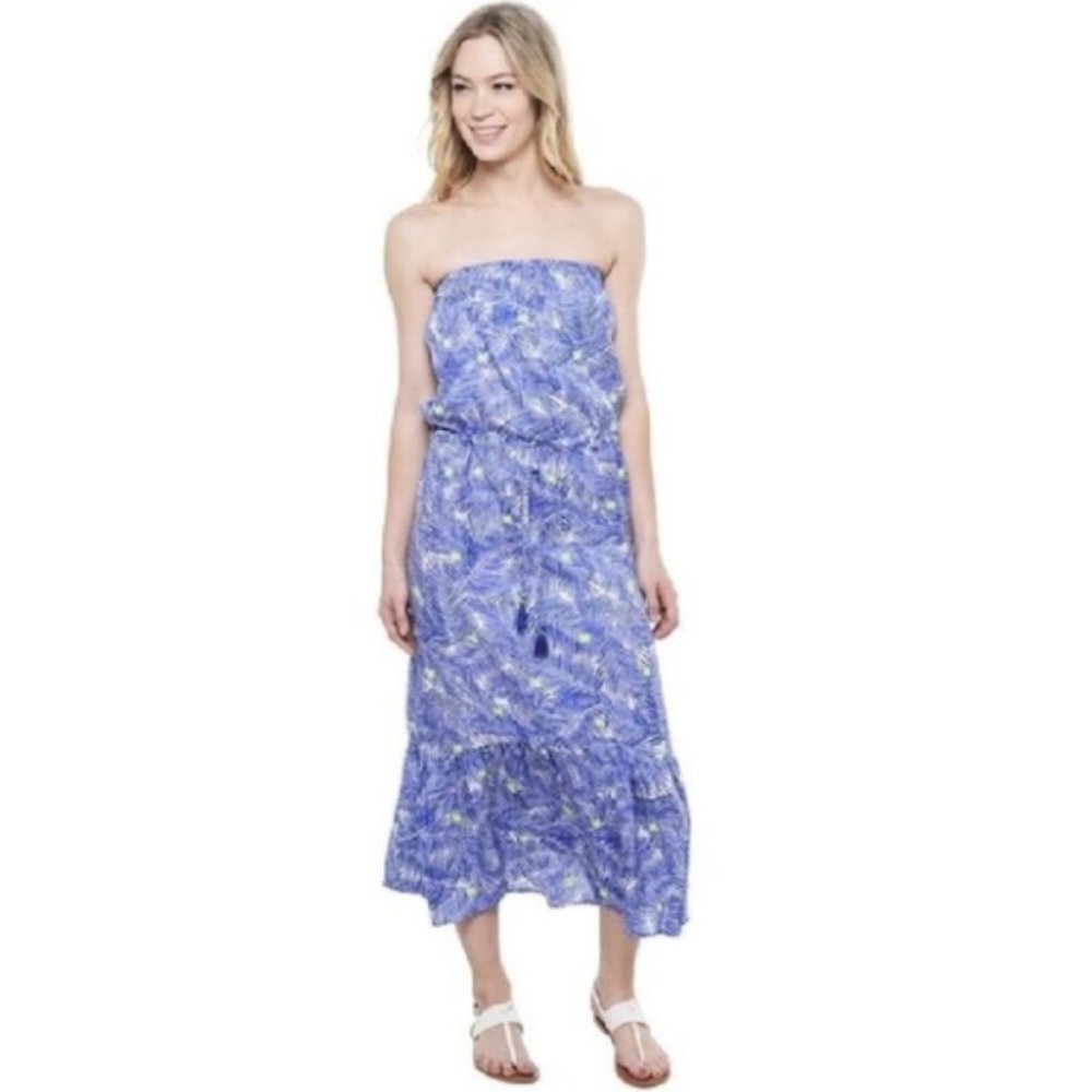 VINEYARD VINES silk strapless maxi dress in Size S